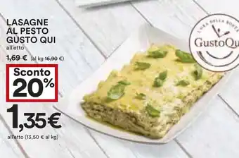 Coop LASAGNE AL PESTO GUSTO QUI offerta