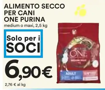 Coop ALIMENTO SECCO PER CANI ONE PURINA medium o maxi, 2,5 kg offerta