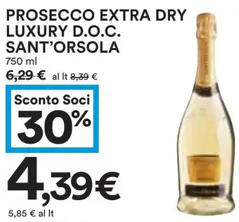 Coop PROSECCO EXTRA DRY LUXURY D.O.C. SANT'ORSOLA 750 ml offerta