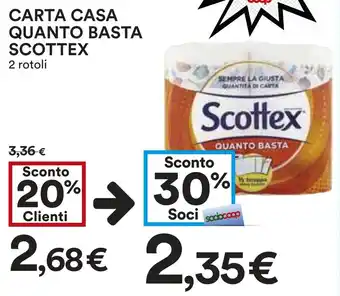 Coop CARTA CASA QUANTO BASTA SCOTTEX 2 rotoli offerta