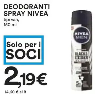 Coop DEODORANTI SPRAY NIVEA tipi vari, 150 ml offerta