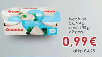 Conad Superstore Ricottine CONAD conf. 100 g x 2 pezzi offerta