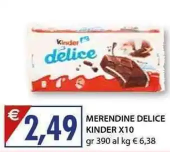 Mercatò Local Kinder Merendine Delice X10 390 gr offerta
