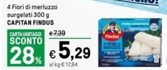 Iper La Grande 4 Fiori di merluzzo surgelati 300 g CAPITAN FINDUS offerta