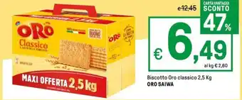 Iper La Grande Biscotto Oro classico 2,5 Kg ORO SAIWA offerta