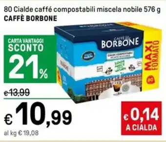 Iper La Grande 80 Cialde caffé compostabili miscela nobile 576 g CAFFÈ BORBONE offerta