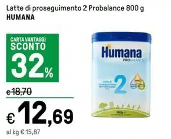 Iper La Grande Latte di proseguimento 2 Probalance 800 g HUMANA offerta