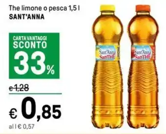 Iper La Grande The limone o pesca 1,5 l SANT'ANNA offerta