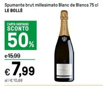 Iper La Grande Spumante brut millesimato Blanc de Blancs 75 cl LE BOLLÈ offerta