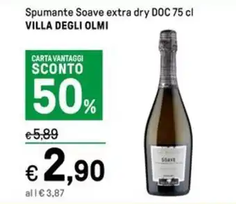 Iper La Grande Spumante Soave extra dry DOC 75 cl VILLA DEGLI OLMI offerta