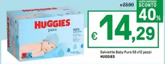 Iper La Grande Salviette Baby Pure 56 x12 pezzi HUGGIES offerta