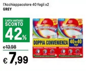 Iper La Grande l'Acchiappacolore 40 fogli x2 GREY offerta