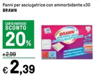 Iper La Grande Panni per asciugatrice con ammorbidente x30 BRAWN offerta