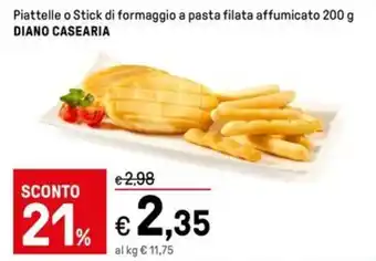 Iper La Grande Piattelle o Stick di formaggio a pasta filata affumicato 200 g DIANO CASEARIA offerta