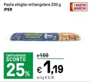 Iper La Grande Pasta sfoglia rettangolare 230 g IPER offerta