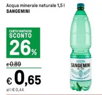 Iper La Grande Acqua minerale naturale 1,5 l SANGEMINI offerta