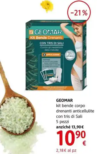 dm drogerie markt GEOMAR kit bende corpo drenanti anticellulite con tris di Sali 5 pezzi offerta