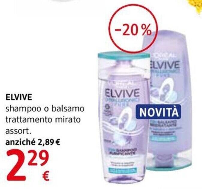 ELVIVE shampoo o balsamo trattamento mirato assort. offerta di dm