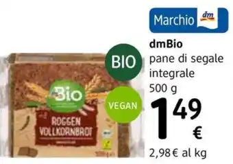 dm drogerie markt dm BIO pane di segale integrale 500 g offerta