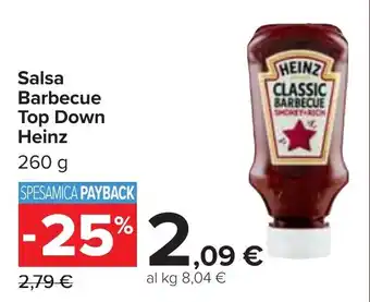 Carrefour Salsa Barbecue Top Down Heinz 260 g offerta