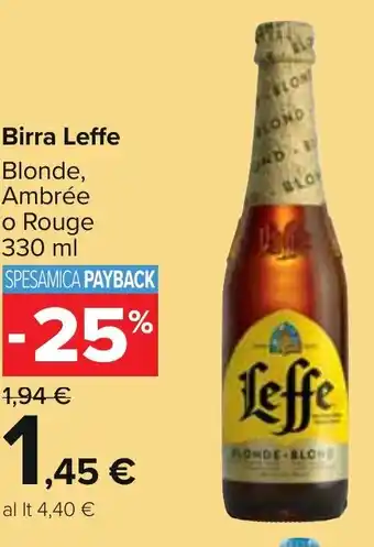 Carrefour Birra Leffe Blonde, Ambrée 330 ml offerta