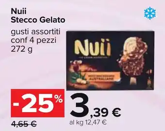 Carrefour Nuii Stecco Gelato gusti assortiti conf 4 pezzi 272 g offerta