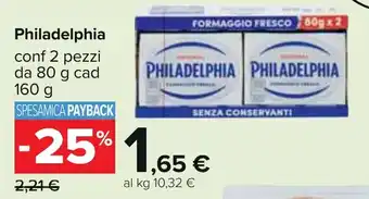 Carrefour Philadelphia conf 2 pezzi da 80 g cad 160 g offerta