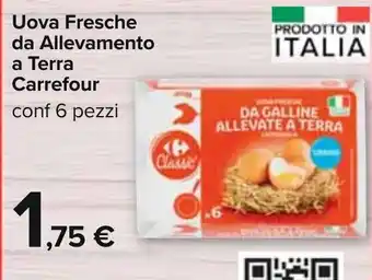 Carrefour Uova Fresche da Allevamento a Terra Carrefour conf 6 pezzi offerta