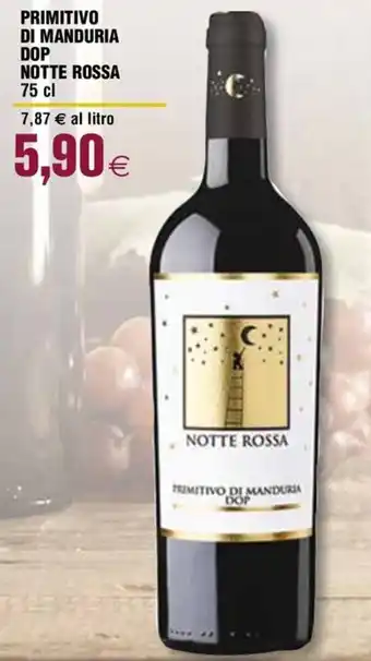 Coop PRIMITIVO DI MANDURIA DOP NOTTE ROSSA 75 cl offerta