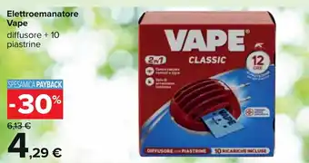 Carrefour Elettroemanatore Vape diffusore +10 piastrine offerta