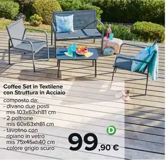 Carrefour Coffee Set in Textilene con Struttura in Acciaio offerta