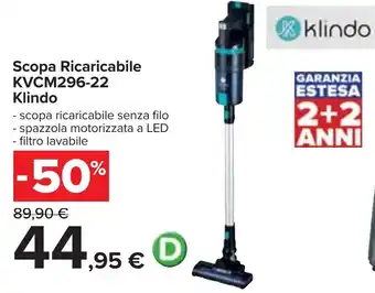 Carrefour Scopa Ricaricabile KVCM296-22 Klindo offerta