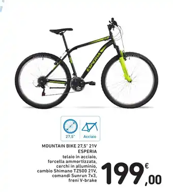 Spazio Conad MOUNTAIN BIKE 27,5" 21V ESPERIA offerta