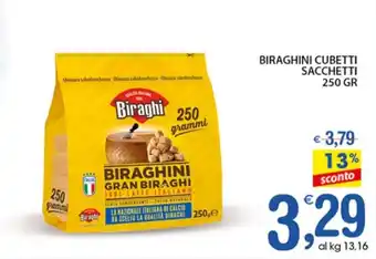 Qui Discount BIRAGHINI CUBETTI SACCHETTI 250 GR offerta