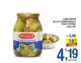 Qui Discount CARCIOFINI ALLA CAMPAGNOLA VASO VETRO 1062 ML offerta