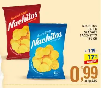 Qui Discount NACHITOS CHILI/ SEA SALT SACCHETTO 150 GR offerta