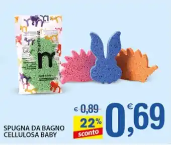 Qui Discount SPUGNA DA BAGNO CELLULOSA BABY offerta