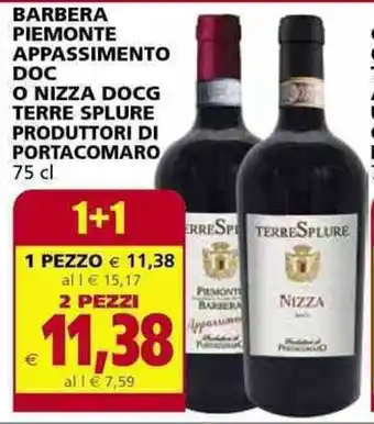 Il Gigante BARBERA PIEMONTE APPASSIMENTO DOC O NIZZA DOCG TERRE SPLURE PRODUTTORI DI PORTACOMARO 75 cl offerta