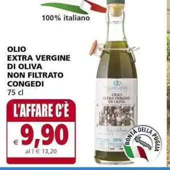 Il Gigante OLIO EXTRA VERGINE DI OLIVA NON FILTRATO CONGEDI 75 cl offerta