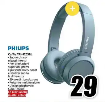 MediaWorld PHILIPS Cuffie TAH4205BL offerta