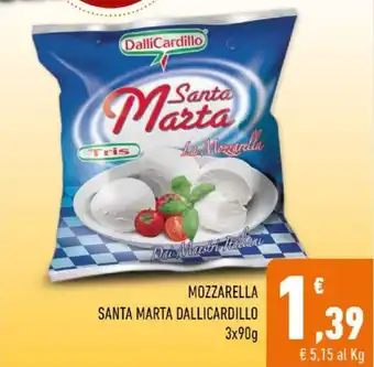 Conad MOZZARELLA SANTA MARTA DALLICARDILLO 3x90g offerta