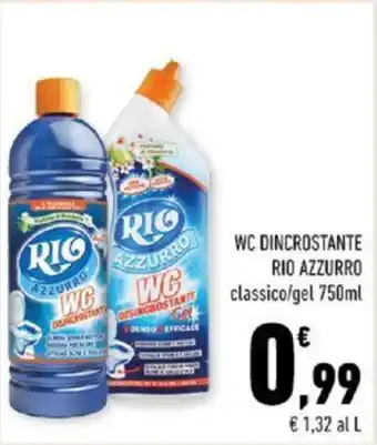 Conad WC DINCROSTANTE RIO AZZURRO classico/gel 750ml offerta