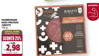 Il Gigante HAMBURGER HIGH PROTEIN JUBATTI 150 g offerta