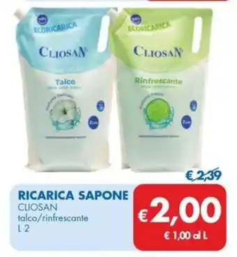 MD Discount RICARICA SAPONE CLIOSAN talco/rinfrescante L 2 offerta