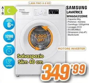 Golino Service SAMSUNG LAVATRICE WW60A3120WE offerta