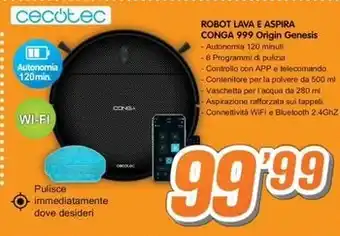 Golino Service cecotec ROBOT LAVA E ASPIRA CONGA 999 Origin Genesis offerta