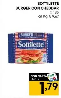 Panorama SOTTILETTE BURGER CON CHEDDAR offerta