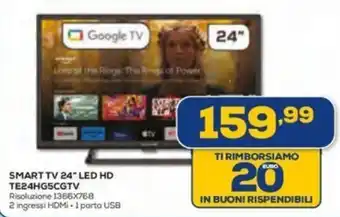 Euronics SMART TV 24" LED HD TE24HG5CGTV offerta