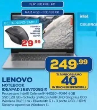 Euronics LENOVO NOTEBOOK IDEAPAD 182V7008GIX offerta