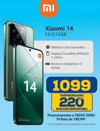 Euronics Xiaomi 14 12+512GB offerta